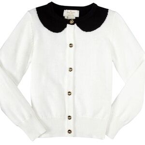 Kate Spade Cardigan Sweater Black White Peter Pan Size 3 Girls